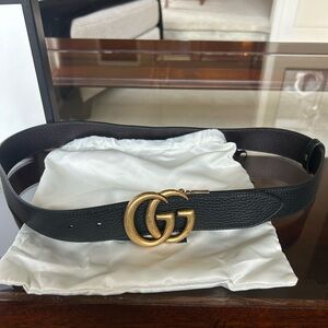 Gucci GG Marmont Leather Wide Belt